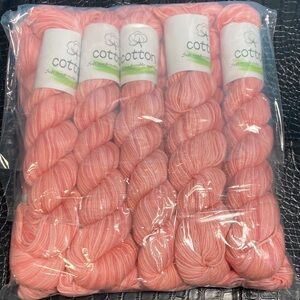 10 NWT (500g total) 100% Cotton Variegated Hanks in Color: Summer Peach 50g each